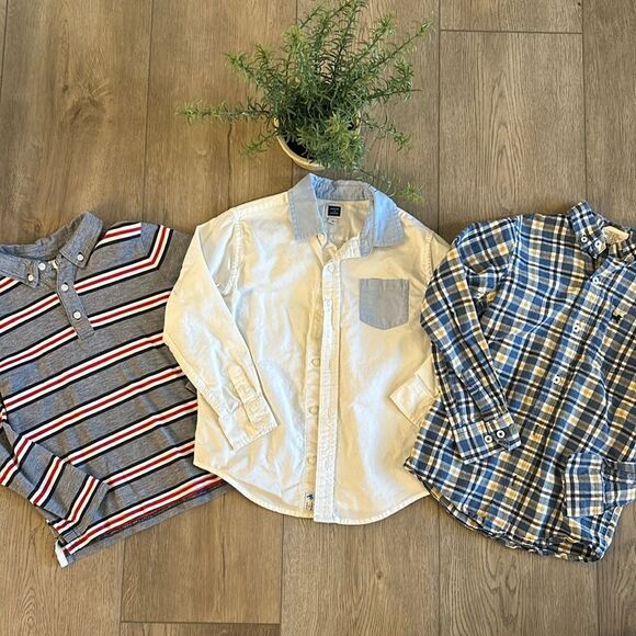 Janie and Jack Other - ((3 PIECE)) BOYS JANIE AND JACK AND JACK THOMAS LONG SLEEVE COTTON SHIRTS SIZE 6